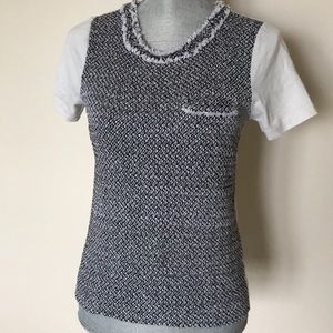 J.Crew tweed black and white T-shirt
